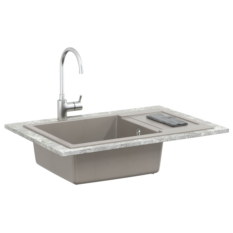 Zlew Szary 780 x 500 mm 80% Kwarc i 20% Żywica