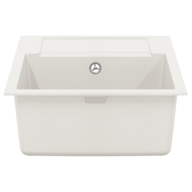 Zlew Biały 780 x 500 mm 80% Kwarc i 20% Żywica