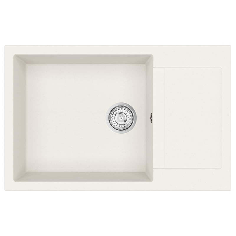 Zlew Biały 780 x 500 mm 80% Kwarc i 20% Żywica
