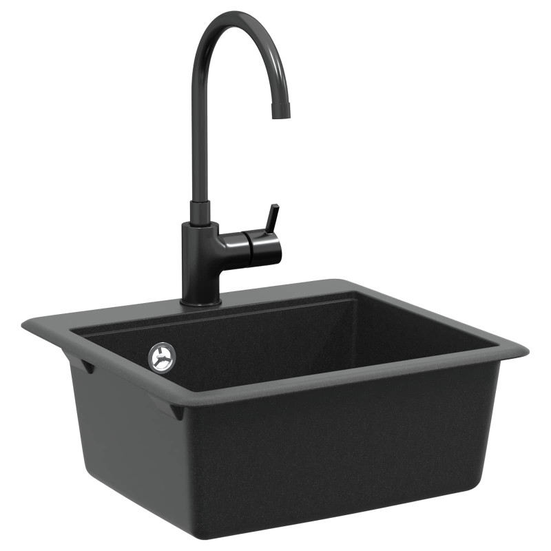 Zlew Czarny 470 x 440 mm Granit