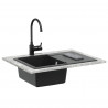 Zlew Czarny 670 x 460 mm Granit