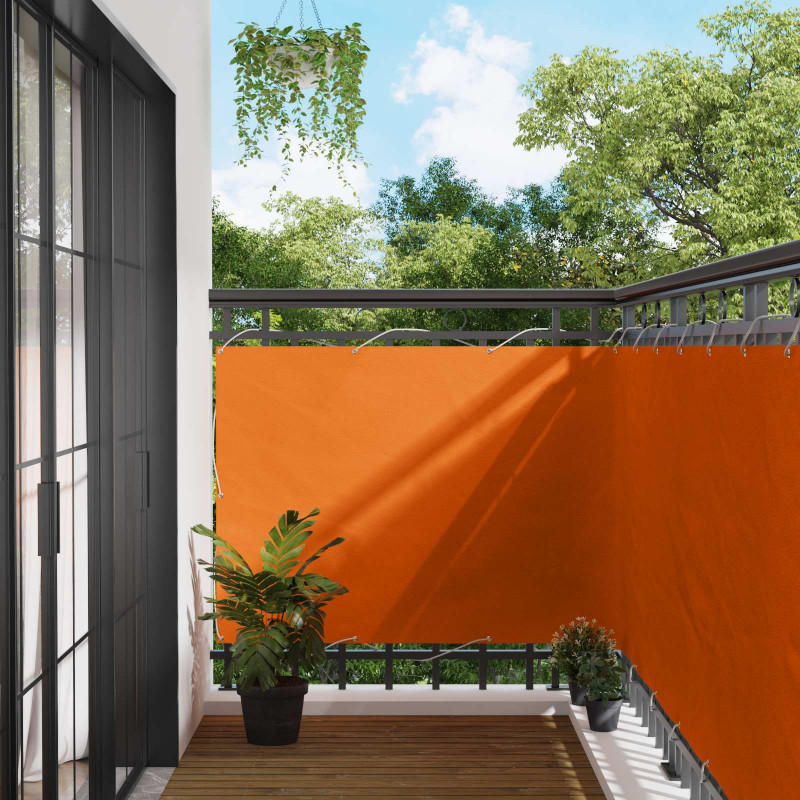 Ekran balkonowy Pomarańczowy 110 x 500 cm Materiał Oxford