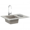Zlew Szary 670 x 460 mm 80% Kwarc i 20% Żywica