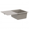 Zlew Szary 670 x 460 mm 80% Kwarc i 20% Żywica