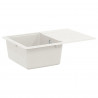 Zlew Biały 670 x 460 mm 80% Kwarc i 20% Żywica