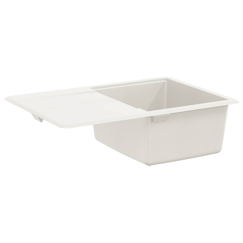 Zlew Biały 670 x 460 mm 80% Kwarc i 20% Żywica
