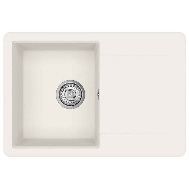 Zlew Biały 670 x 460 mm 80% Kwarc i 20% Żywica