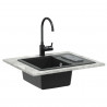 Zlew Czarny 560 x 460 mm 80% Kwarc i 20% Żywica