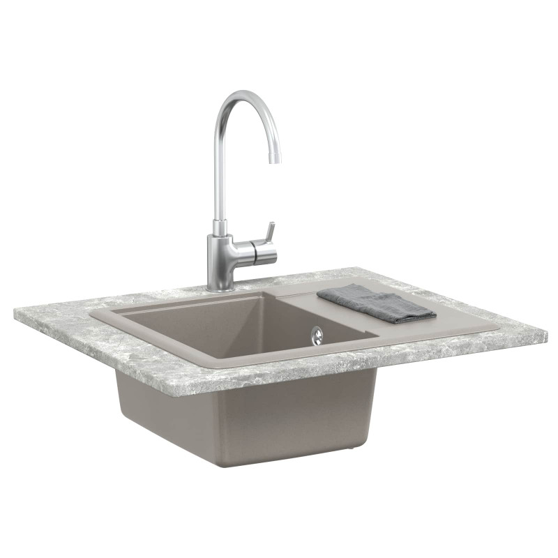 Zlew Szary 560 x 460 mm 80% Kwarc i 20% Żywica