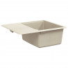 Zlew Beżowy 560 x 460 mm 80% Kwarc i 20% Żywica