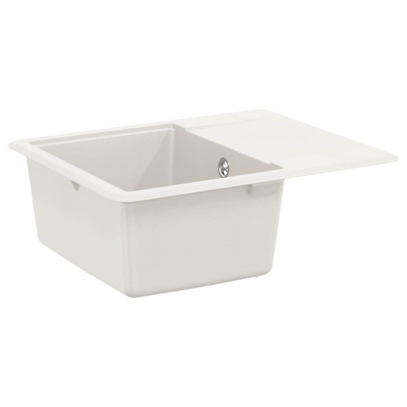 Zlew Biały 560 x 460 mm 80% Kwarc i 20% Żywica