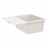Zlew Biały 560 x 460 mm 80% Kwarc i 20% Żywica