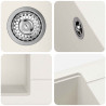 Zlew Biały 560 x 460 mm 80% Kwarc i 20% Żywica