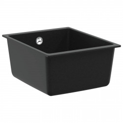 Zlew Czarny 370 x 460 mm 80% Kwarc i 20% Żywica