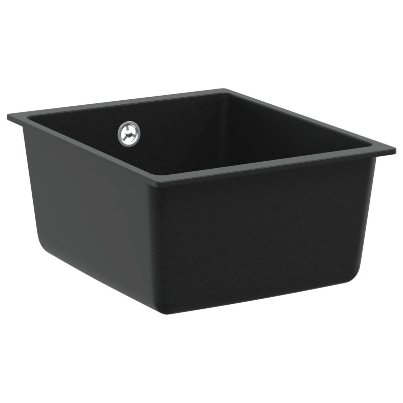 Zlew Czarny 370 x 460 mm 80% Kwarc i 20% Żywica