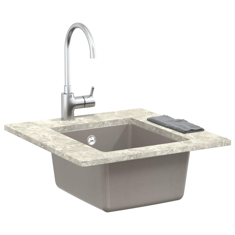 Zlew Szary 370 x 460 mm 80% Kwarc i 20% Żywica