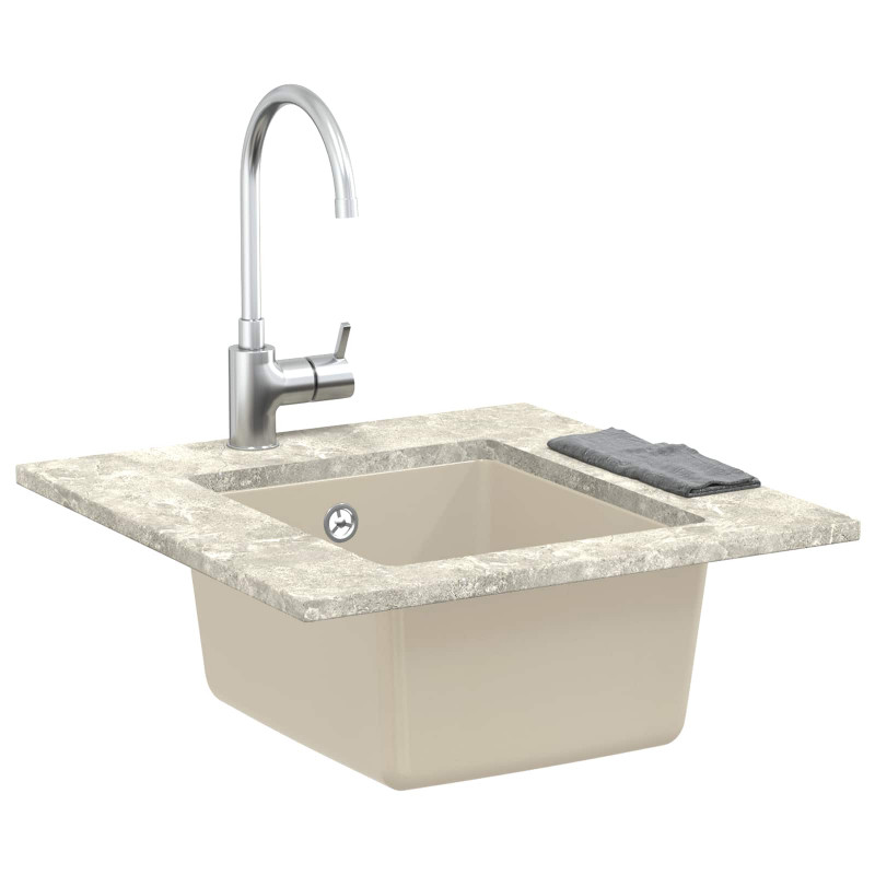 Zlew Beżowy 370 x 460 mm 80% Kwarc i 20% Żywica