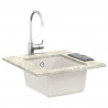 Zlew Biały 370 x 460 mm 80% Kwarc i 20% Żywica
