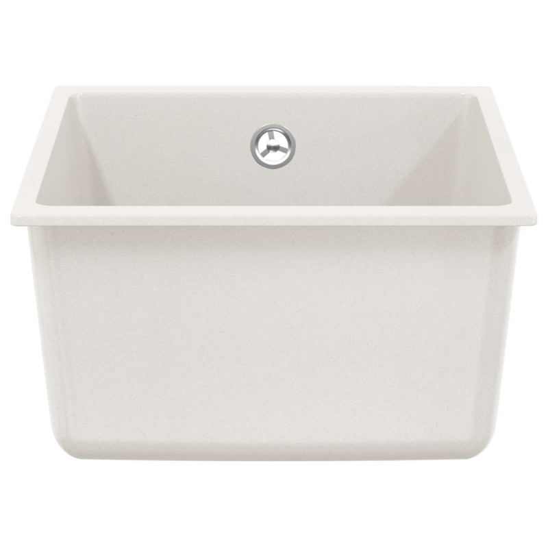 Zlew Biały 370 x 460 mm 80% Kwarc i 20% Żywica