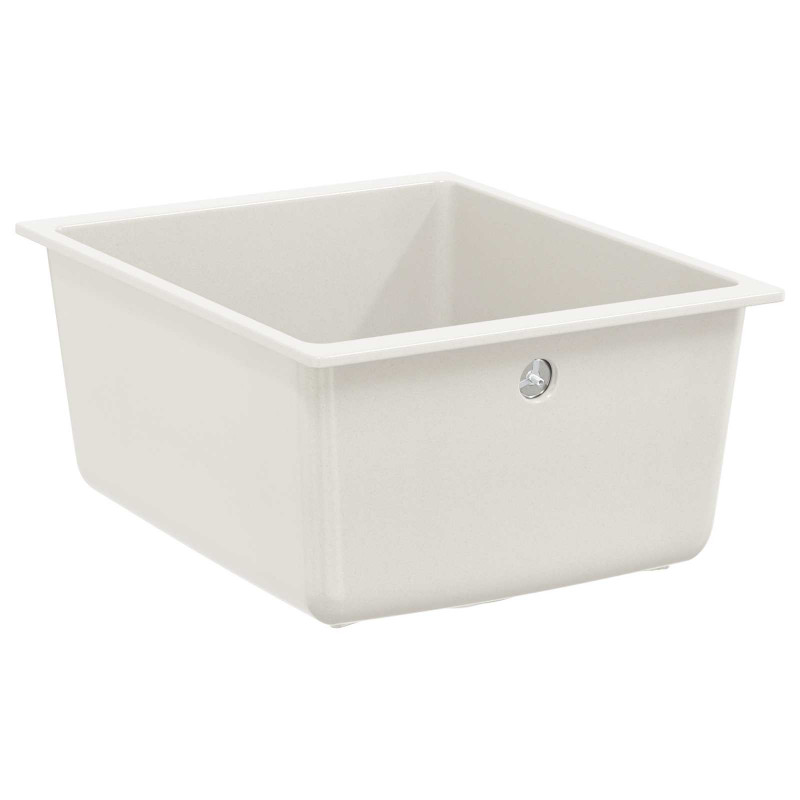 Zlew Biały 370 x 460 mm 80% Kwarc i 20% Żywica