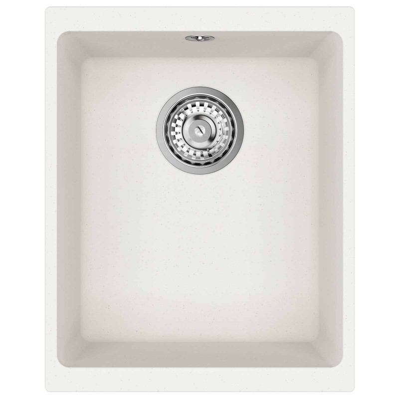 Zlew Biały 370 x 460 mm 80% Kwarc i 20% Żywica