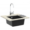 Zlew Czarny 430 x 460 mm 80% Kwarc i 20% Żywica