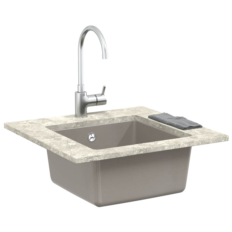 Zlew Szary 430 x 460 mm 80% Kwarc i 20% Żywica