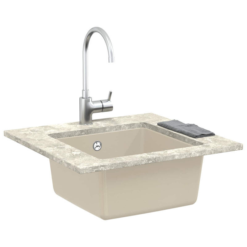 Zlew Beżowy 430 x 460 mm 80% Kwarc i 20% Żywica