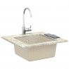 Zlew Beżowy 430 x 460 mm 80% Kwarc i 20% Żywica