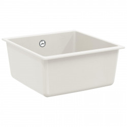 Zlew Biały 430 x 460 mm 80% Kwarc i 20% Żywica