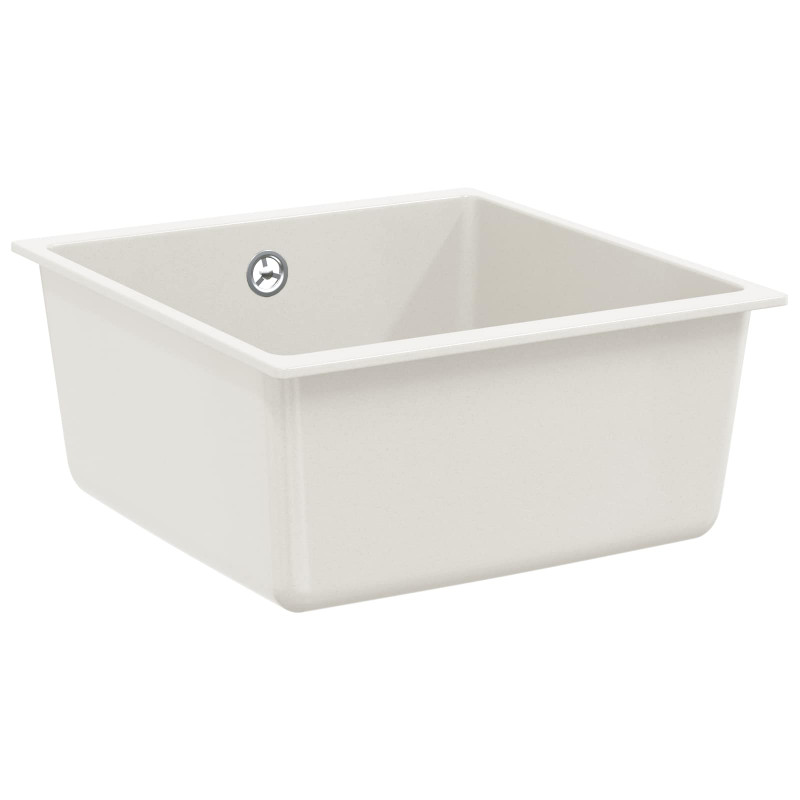 Zlew Biały 430 x 460 mm 80% Kwarc i 20% Żywica