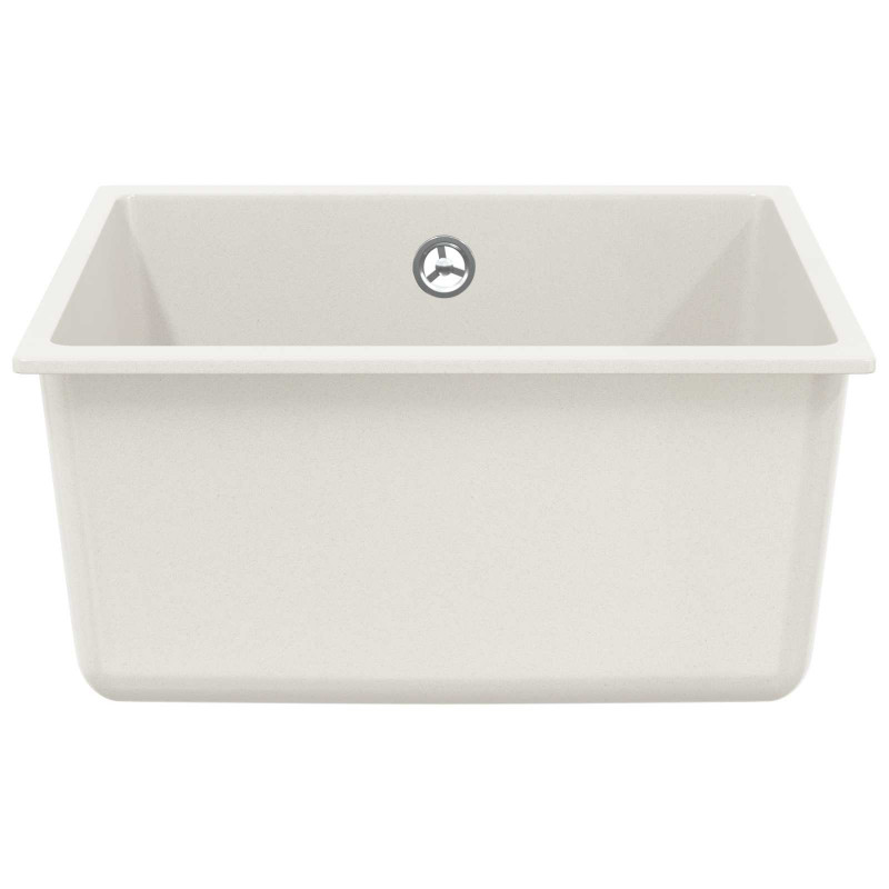 Zlew Biały 430 x 460 mm 80% Kwarc i 20% Żywica