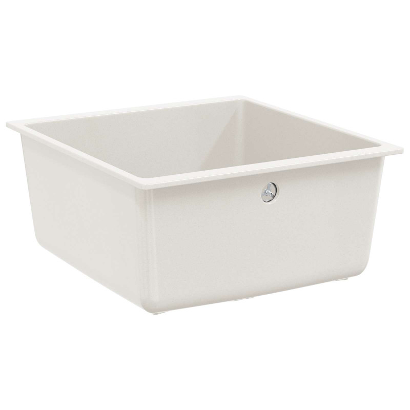 Zlew Biały 430 x 460 mm 80% Kwarc i 20% Żywica