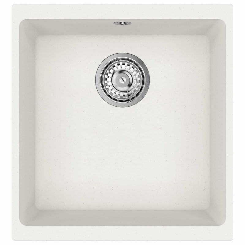 Zlew Biały 430 x 460 mm 80% Kwarc i 20% Żywica