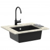 Zlew Czarny 530 x 460 mm 80% Kwarc i 20% Żywica