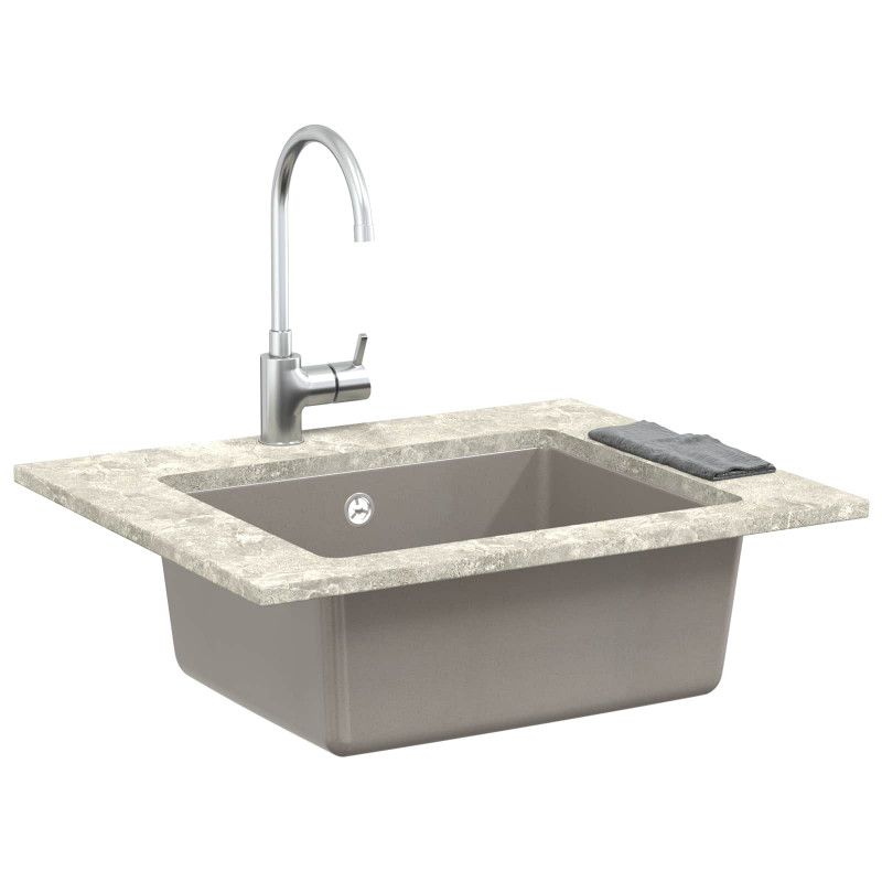 Zlew Szary 530 x 460 mm 80% Kwarc i 20% Żywica