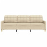 3-osobowa sofa, kremowa, 210 cm, tapicerowana tkaniną