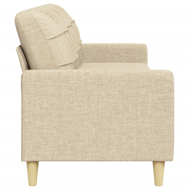 3-osobowa sofa, kremowa, 210 cm, tapicerowana tkaniną