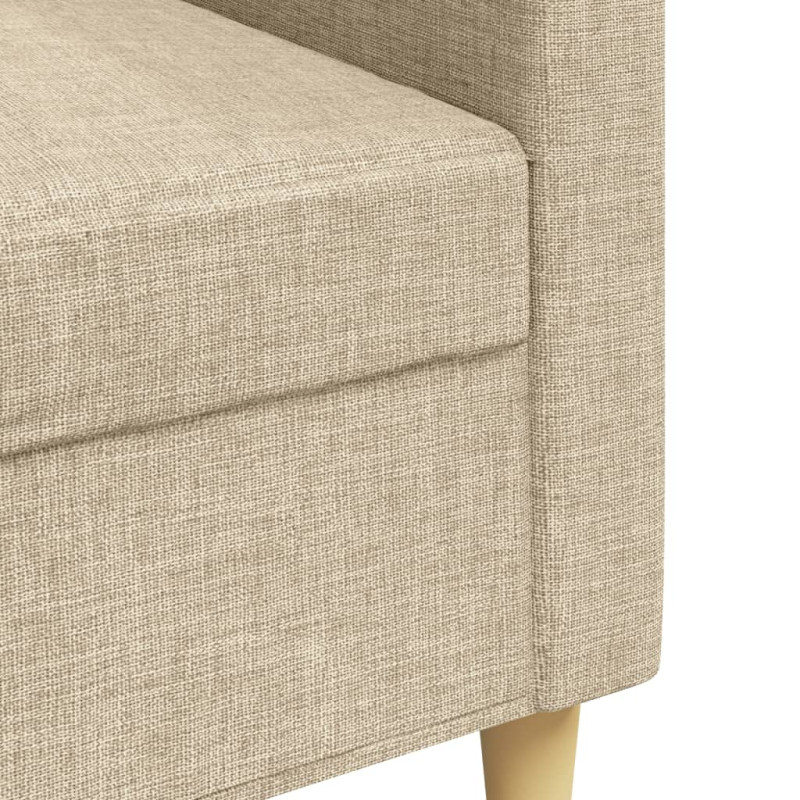 3-osobowa sofa, kremowa, 210 cm, tapicerowana tkaniną