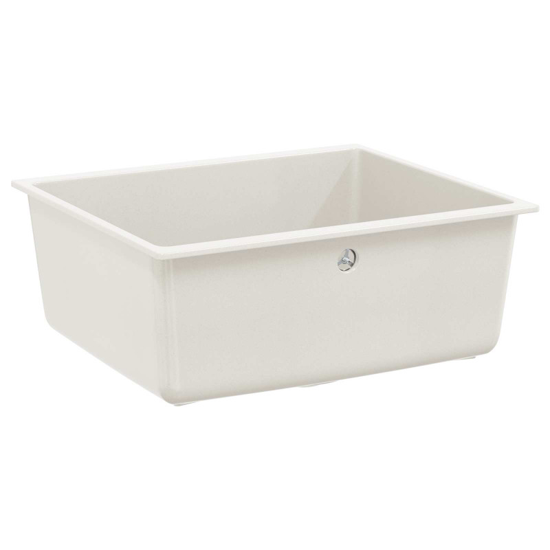 Zlew Biały 530 x 460 mm 80% Kwarc i 20% Żywica