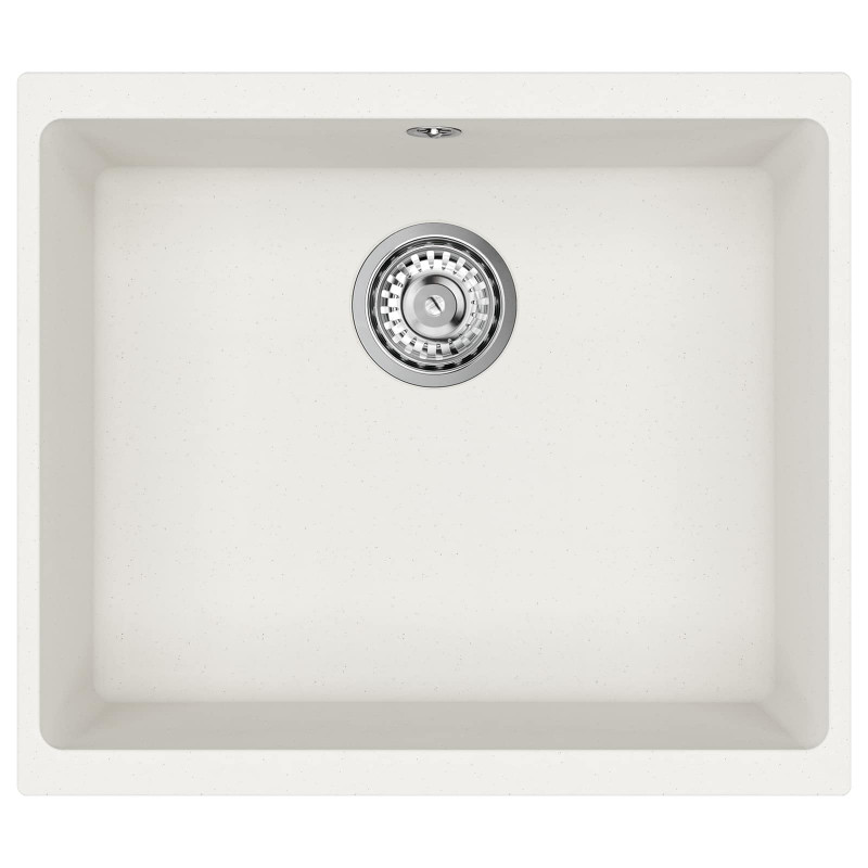 Zlew Biały 530 x 460 mm 80% Kwarc i 20% Żywica