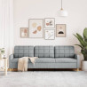 Sofa 3-osobowa, jasnoszara, 210 cm, tapicerowana tkaniną
