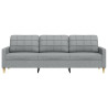 Sofa 3-osobowa, jasnoszara, 210 cm, tapicerowana tkaniną