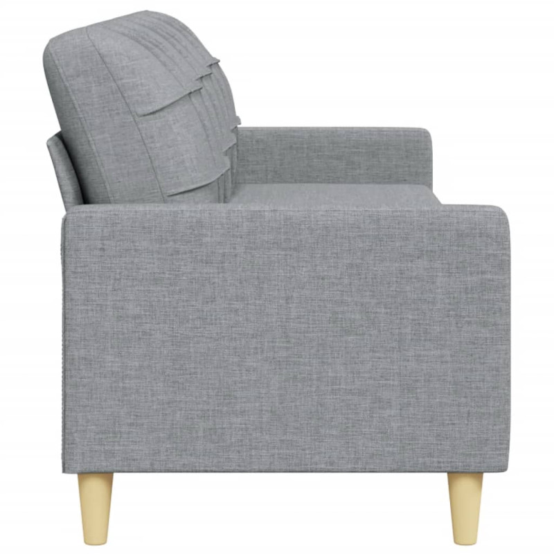 Sofa 3-osobowa, jasnoszara, 210 cm, tapicerowana tkaniną