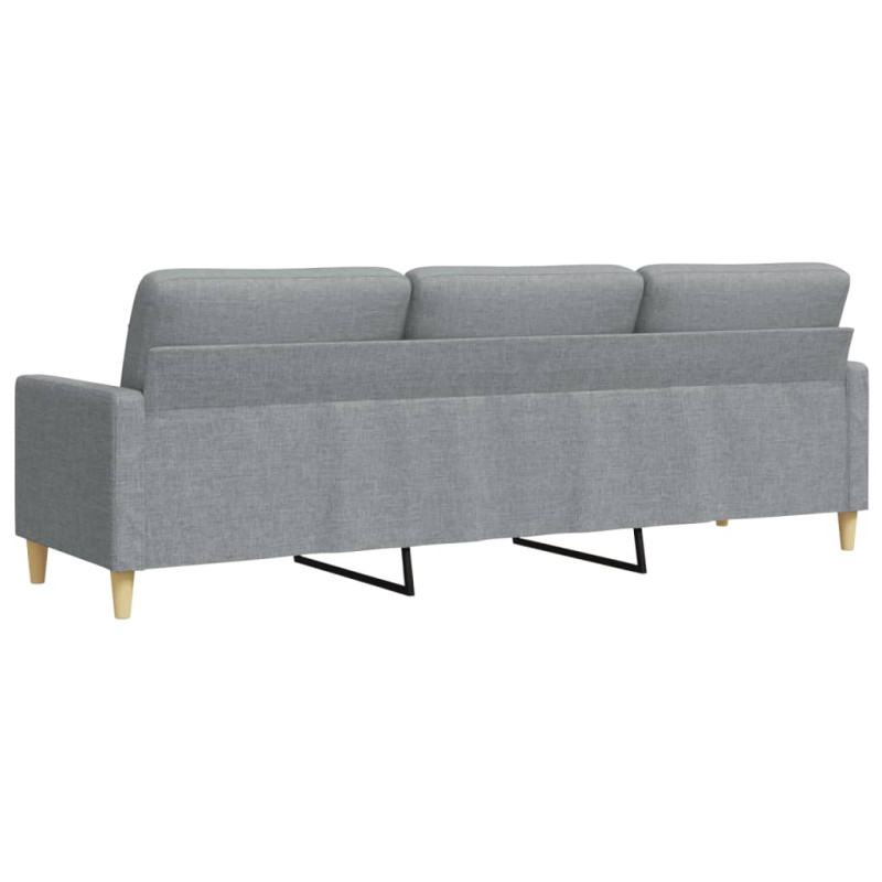 Sofa 3-osobowa, jasnoszara, 210 cm, tapicerowana tkaniną