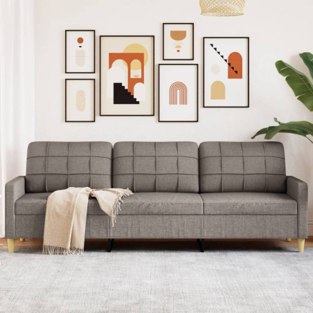 Sofa 3-osobowa, kolor taupe, 210 cm, tapicerowana tkaniną