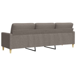 Sofa 3-osobowa, kolor taupe, 210 cm, tapicerowana tkaniną