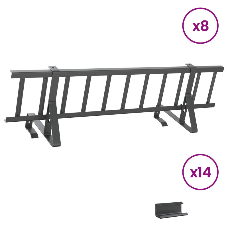 Stróż śniegu na dachu Antracyt 800 x 29,5 x 34,5 cm Stal
