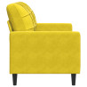 Sofa 2-osobowa, żółta, 120 cm, tapicerowana aksamitem