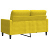 Sofa 2-osobowa, żółta, 120 cm, tapicerowana aksamitem